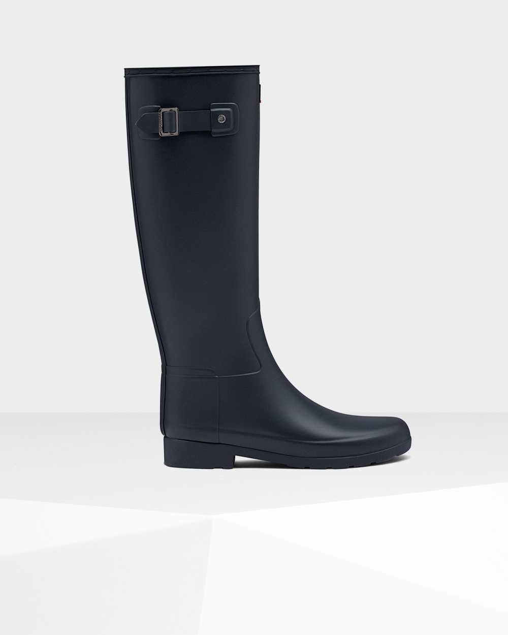 Womens Hunter Refined Slim Fit Tall Rain Boots Navy | AEOBXL-286